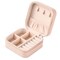 Portable Travel Mini Jewelry Box – Pink PU Leather Ring & Necklace Organizer with Mirror – Compact Jewelry Storage Case for Girls & Women, Gift-Ready (pink)